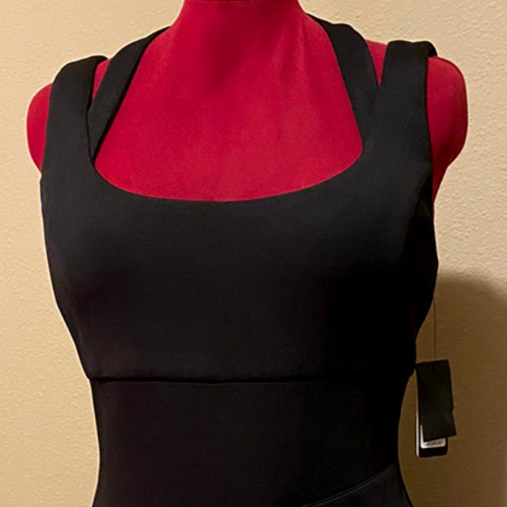 Bodycon Halter Dress Gold Zipper & Stud Buttons